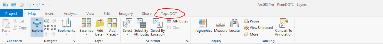 ArcMap Pro Toolbar