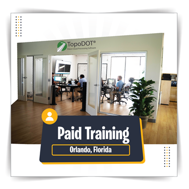 Trainer teaching TopoDOT to a classroom of users at our training room